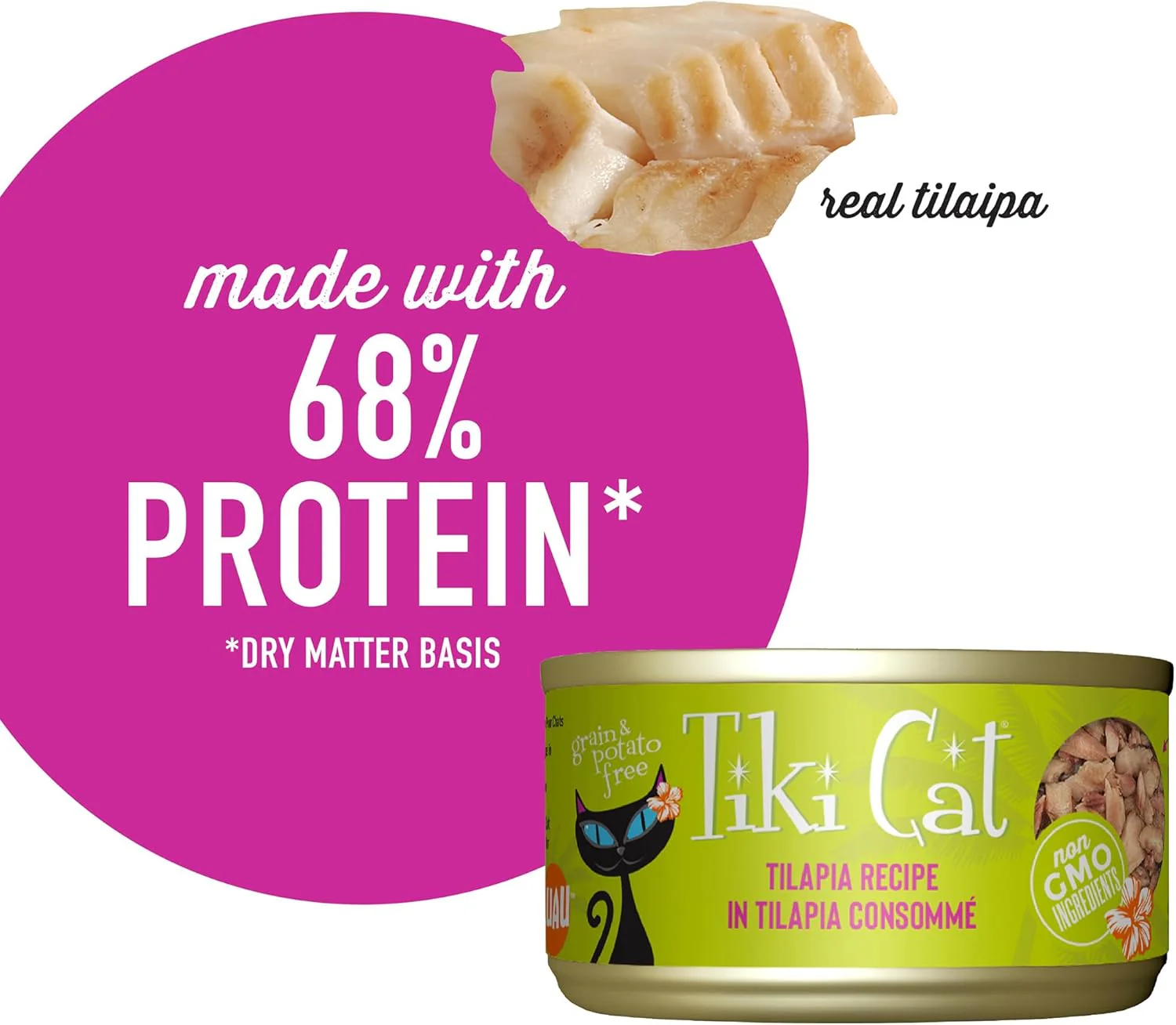Tiki Cat Luau Shredded Meat, Tilapia Recipe in Tilapia Consumme, Grain-Free Balanced Nutrition Wet Canned Cat Food, For All Life Stages - Image 4