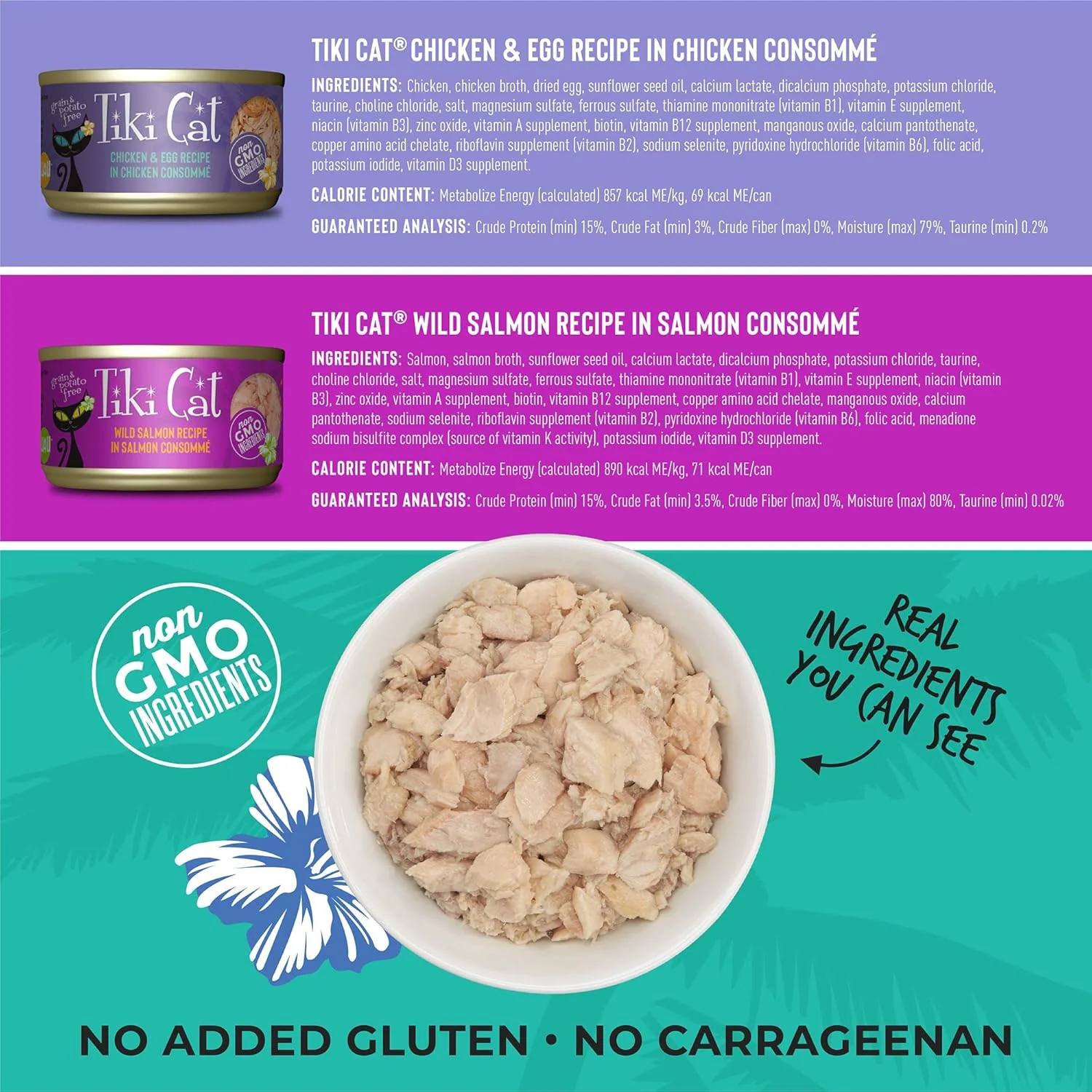Tiki Cat Luau Grain-Free, Low-Carbohydrate Wet Food with Poultry or Fish in Consomme for Adult Cats & Kittens, 2.8oz, 12pk, Variety - Image 11