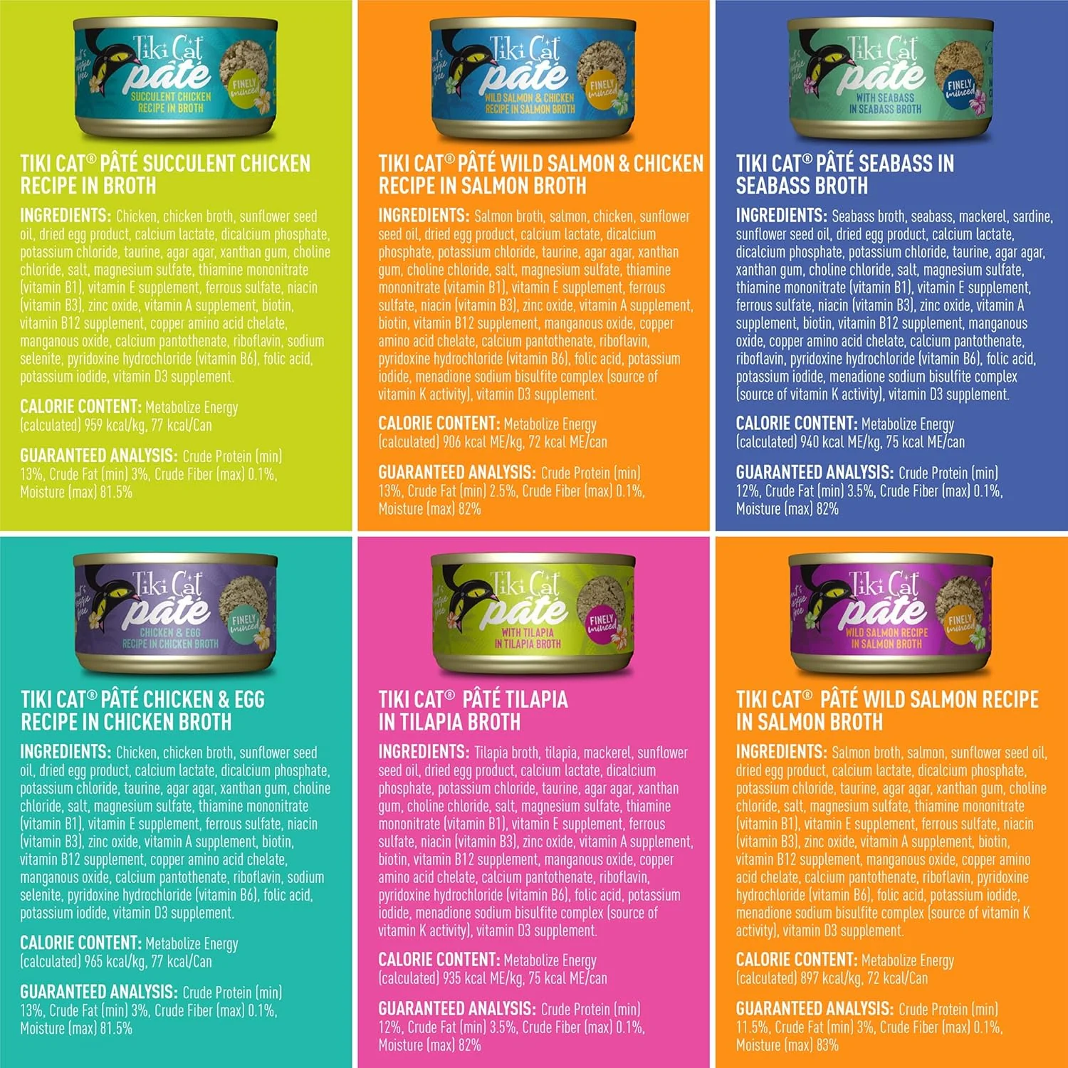 Tiki Cat Luau Pâté Variety Pack, Succulent Combinations of Real Protein, Grain-Free Balanced Nutrition Wet Canned Cat Food, for All Life Stages - Image 3