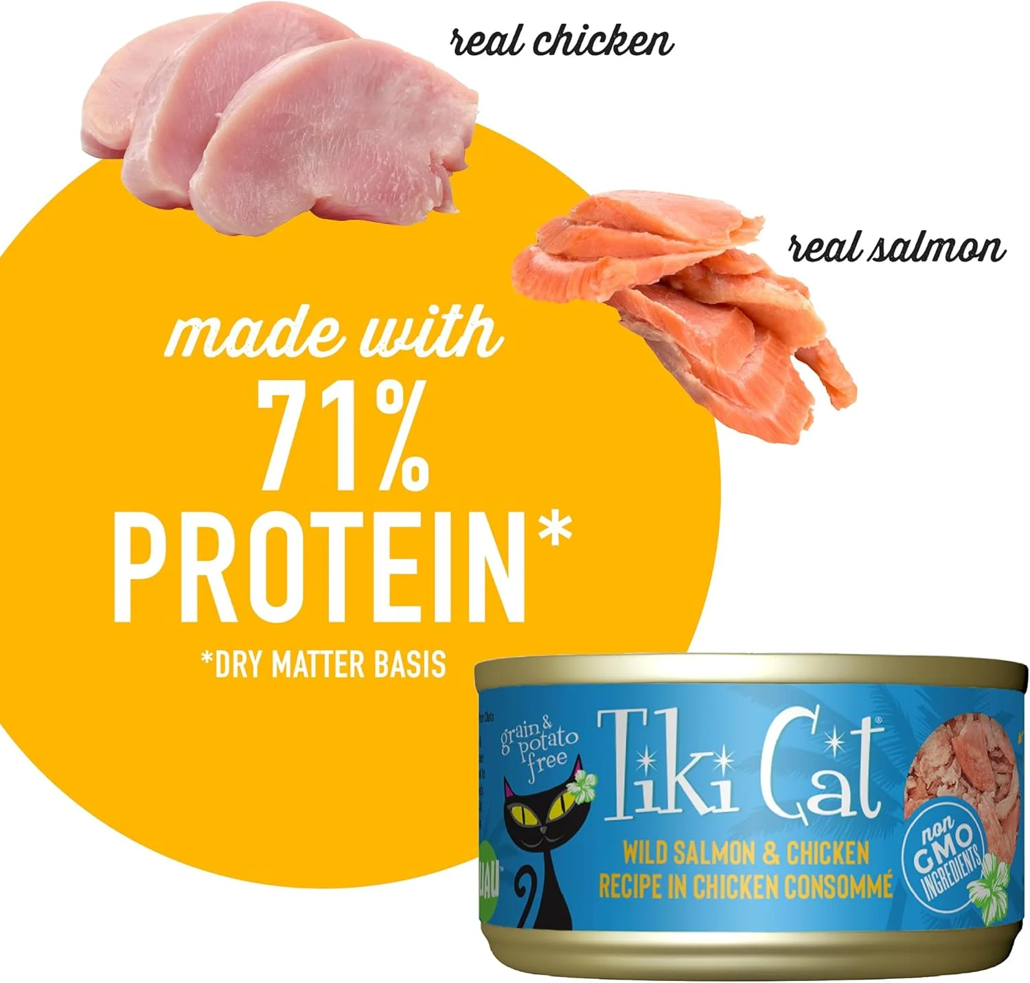 Tiki Cat Luau Shredded Meat, Wild Salmon & Chicken Recipe in Chicken Consumme, Grain-Free Balanced Nutrition Wet Canned Cat Food, For All Life Stages - Image 4
