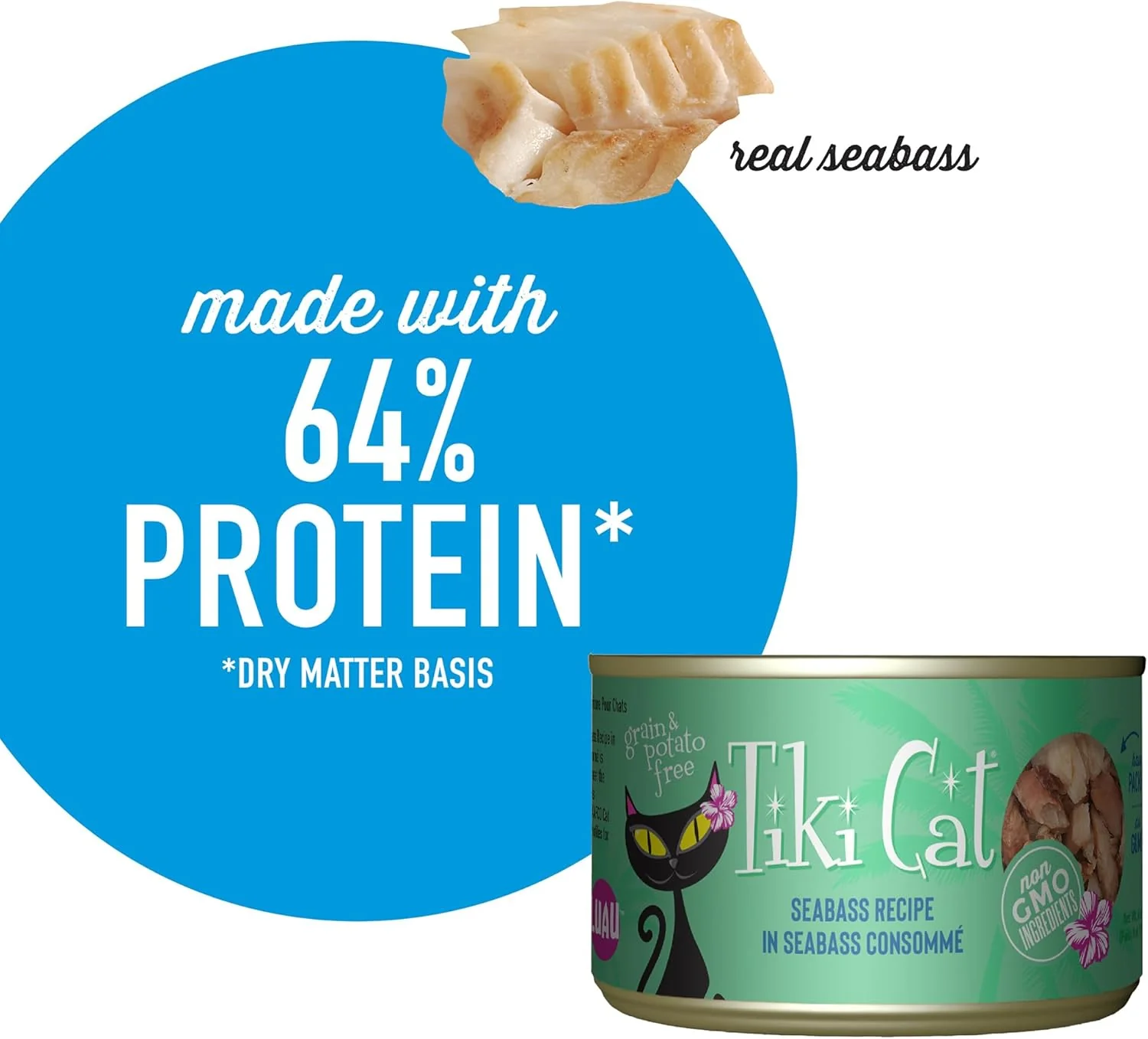 Tiki Cat Luau Shredded Meat, Seabass Recipe in Seabass Consumme, Grain-Free Balanced Nutrition Wet Canned Cat Food, For All Life Stages - Image 5