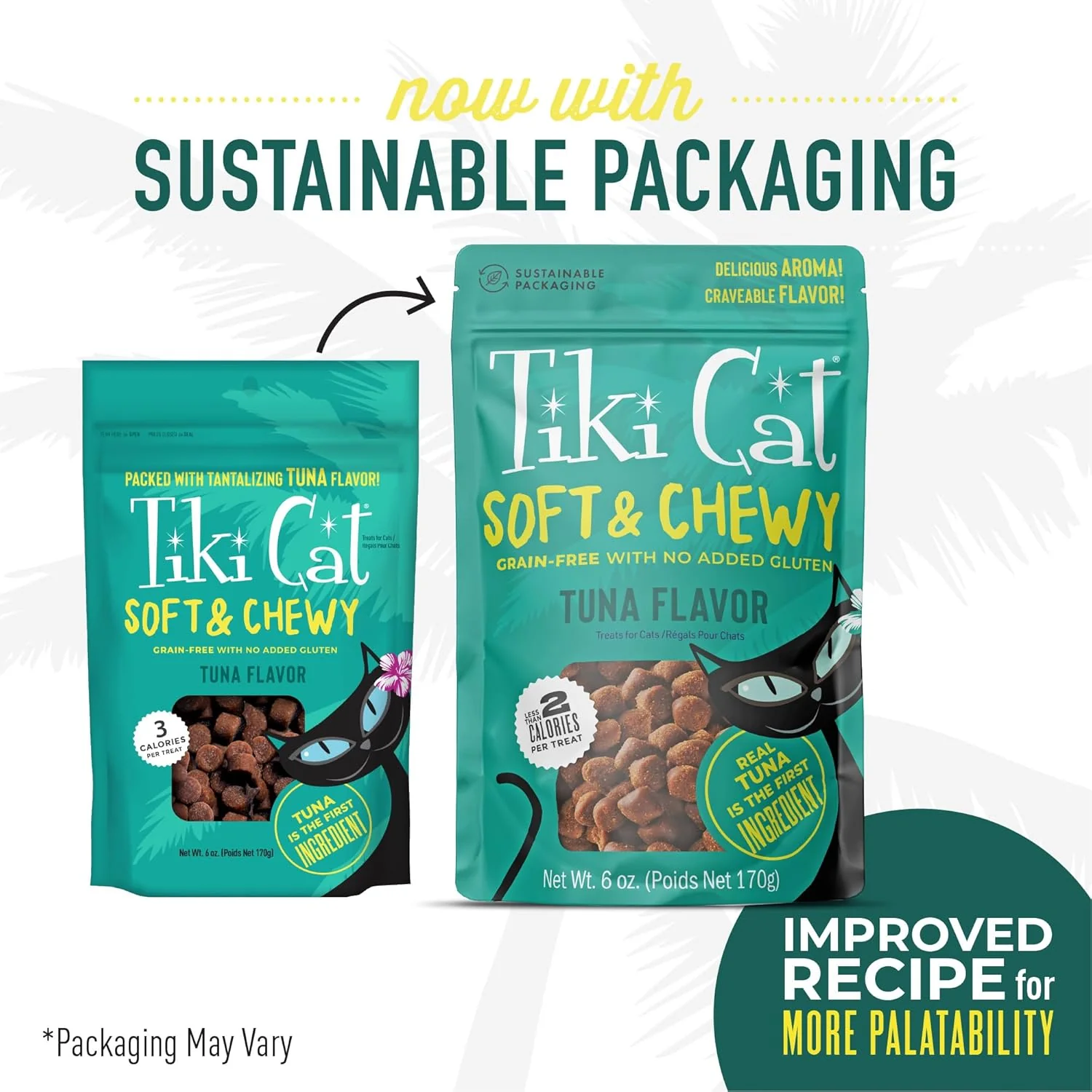 Tiki Cat Soft & Chewy Treats, Tuna Flavor, 3 Calories Per Treat with Grain-Free and No Added Gluten - Image 2