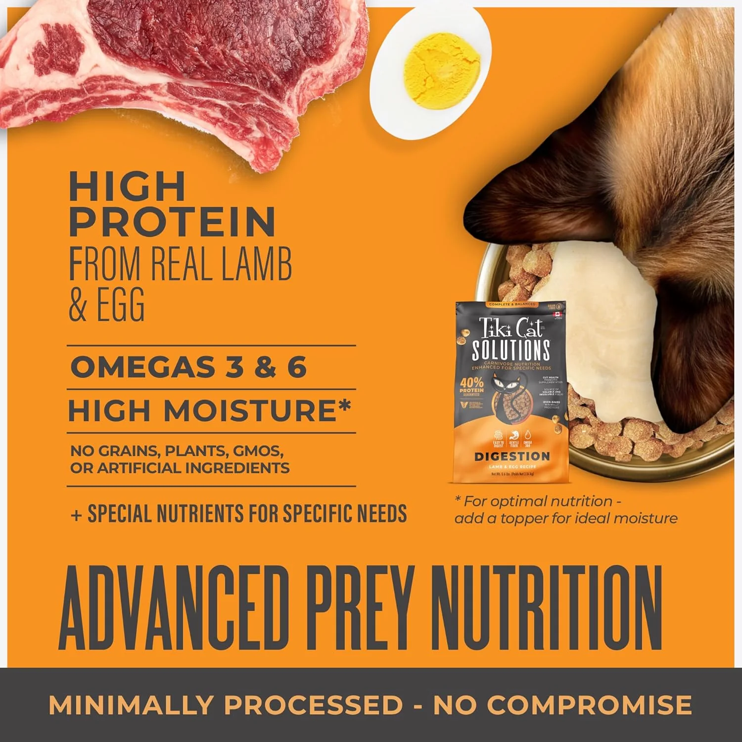 Tiki Cat Solutions Dry Cat Food, Digestion, Lamb & Egg - Image 5