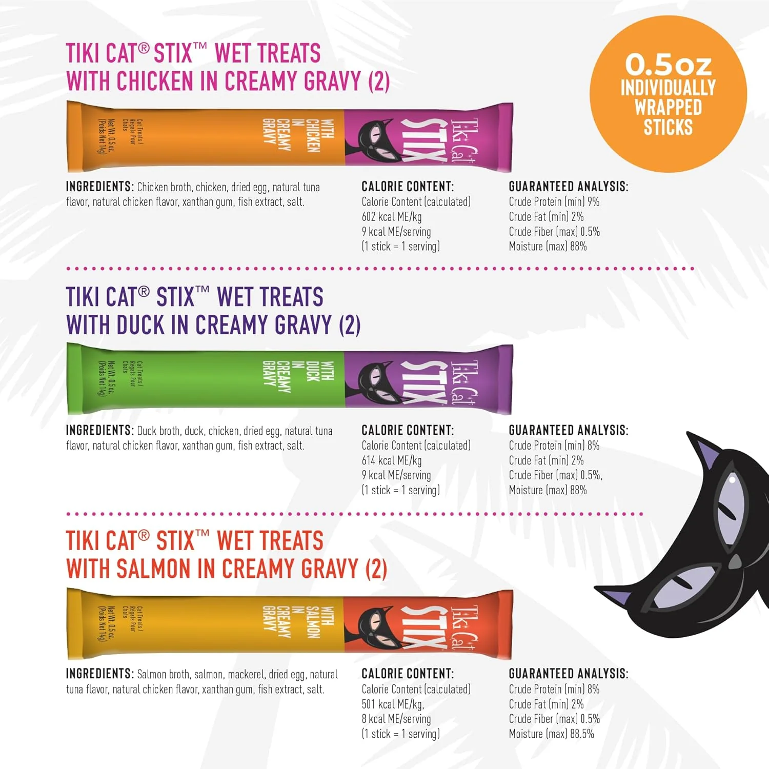 Tiki Cat Stix Mousse Treats, Single Serve Indulgent Lickable Treat or Dry Food Topper, Variety Pack with Salmon, Chicken, and Tuna - Image 4