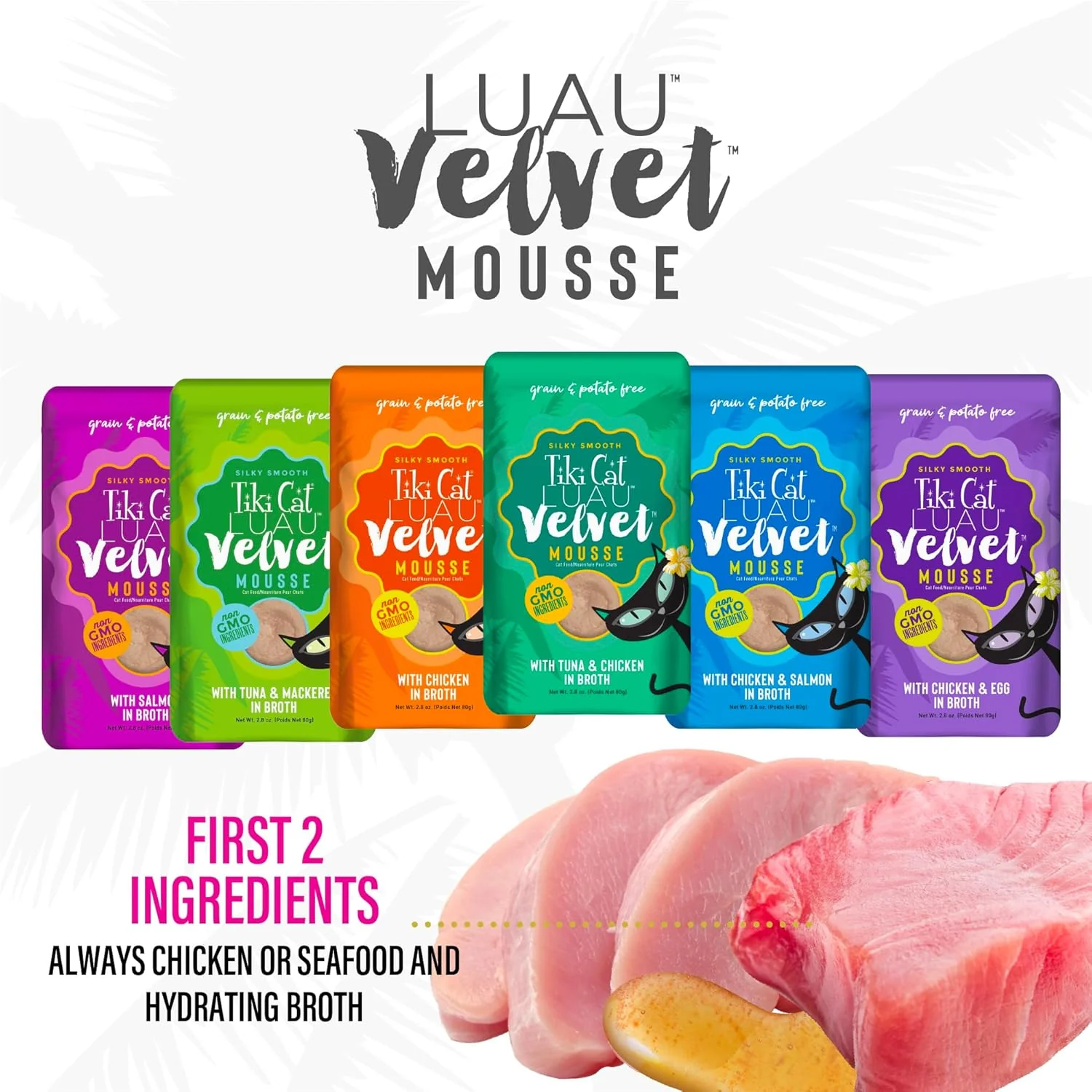 Tiki Cat Velvet Mousse, Protein Blend in Broth Variety Pack, Complete Nutrition for Balanced Diet, Wet Cat Food For All Life Stages - Image 4