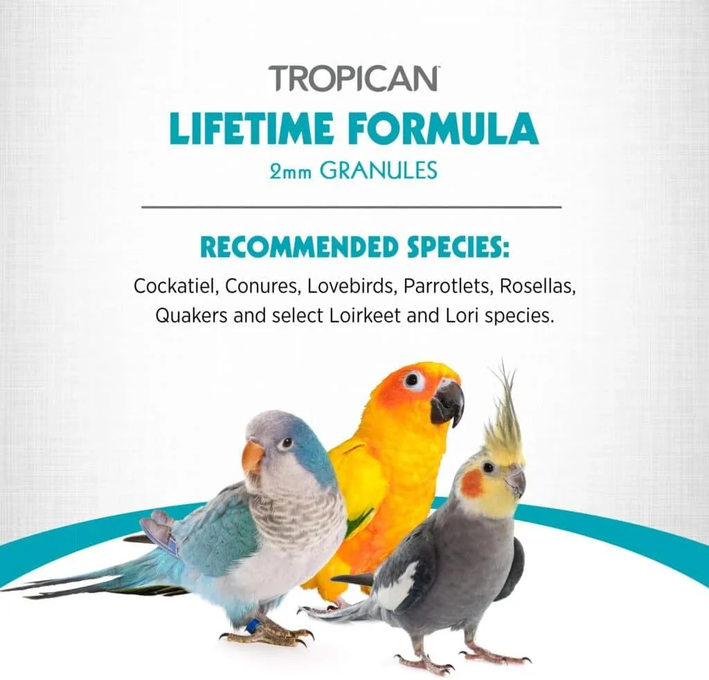 Tropican Bird Food, Hagen Parrot Food with Peanuts & Sunflower Seeds, Maintenance Parrot Granules 2 mm, Lifetime Formula, 1.8 lb Bag - Image 5