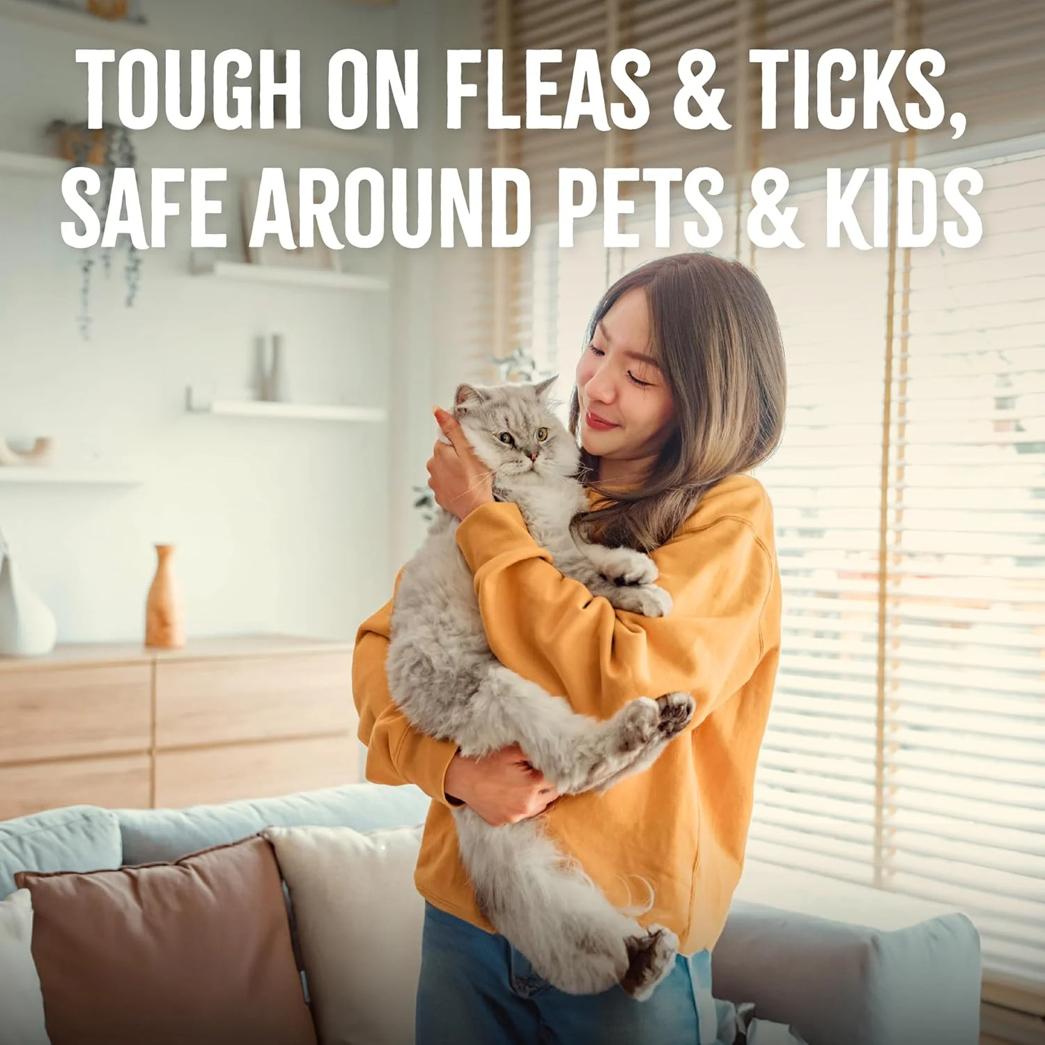 TropiClean Flea and Tick Treatment Spray for Cats & Home, Safely Treat, Prevent & Control by Contact, Powerful & Natural Defense 32 oz - Image 6