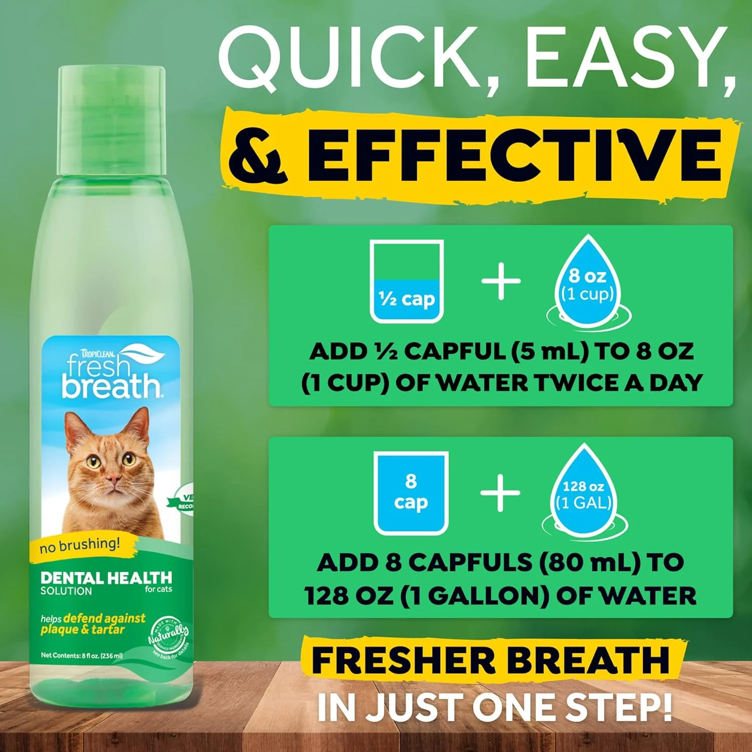 TropiClean Fresh Breath Oral Care Water Additive for Cats - Image 4