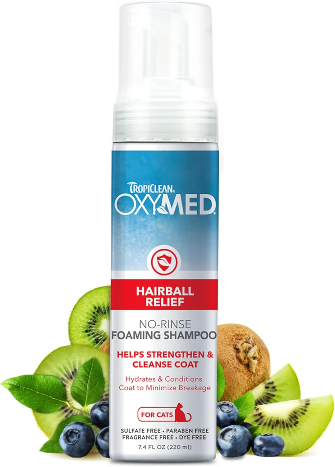 TropiClean Oxymed Waterless Cat Shampoo and Conditioner | A No-Rinse Cat Wash for Hairball Relief | - Image 3