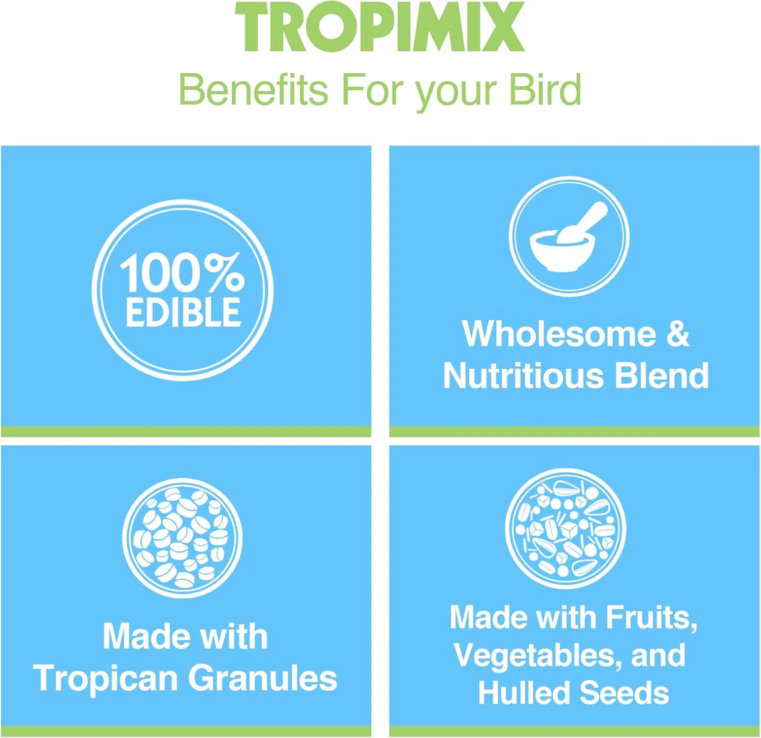 Tropimix Bird Food for Cockatiels and Lovebirds, Hagen Parrot Food with Seeds, Fruit, Vegetables, Vitamins & Amino Acids, 8 Pound (Pack of 1) - Image 5