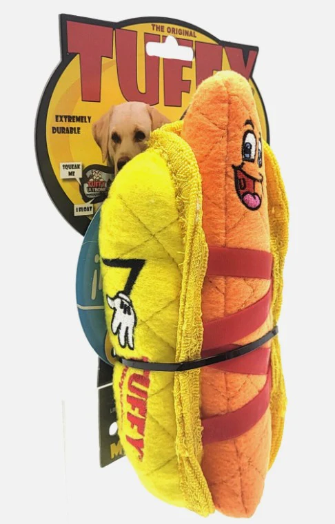 Tuffy Funny Food Hotdog Plush Dog Toy - Image 2