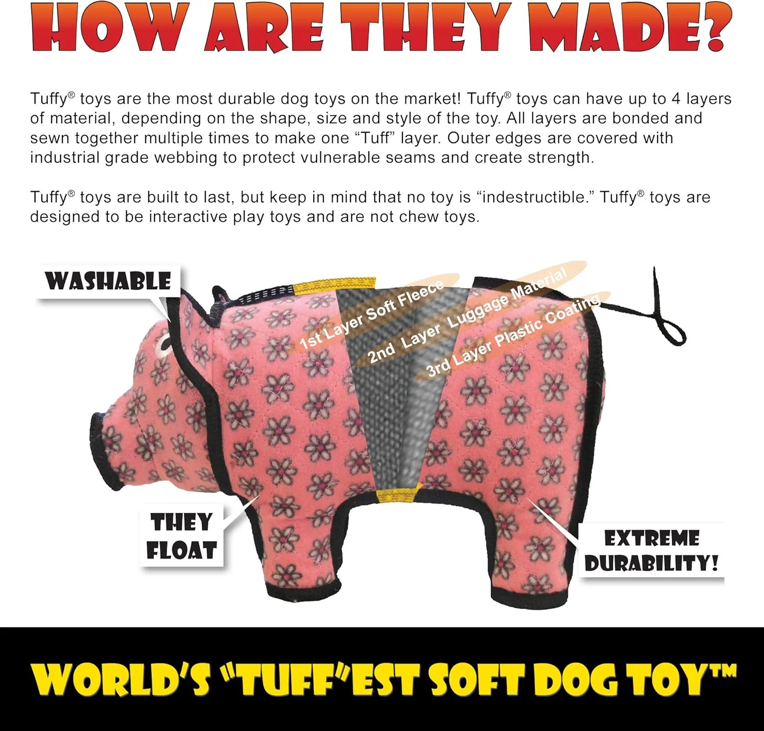 TUFFY - Tuffy`s Dog Toys Ultimate Bowmerang Pink Leopard Chew Toy - Image 7