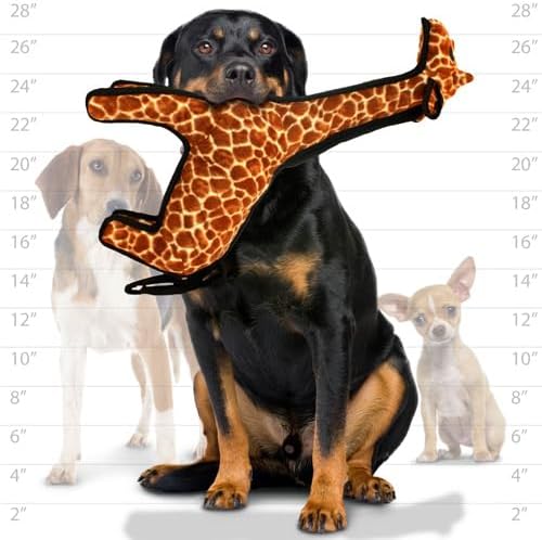TUFFY - World's Tuffest Soft Dog Toy - Zoo Giraffe - Multiple Layers. Made Durable, Strong & Tough. Interactive Play (Tug, Toss & Fetch). Machine Washable & Floats - Image 7