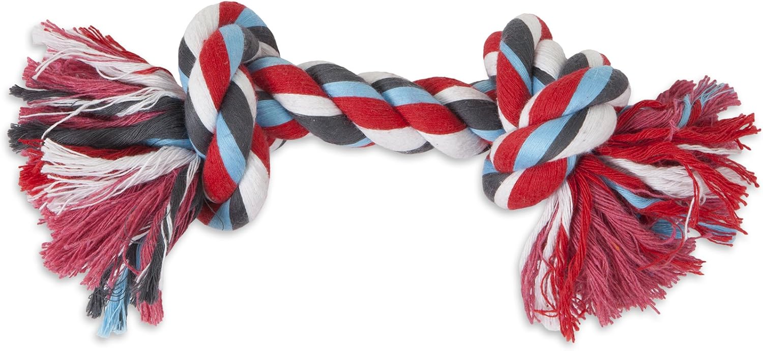 Two Knot Rope Bone Dog Toy in multicolors - Image 4