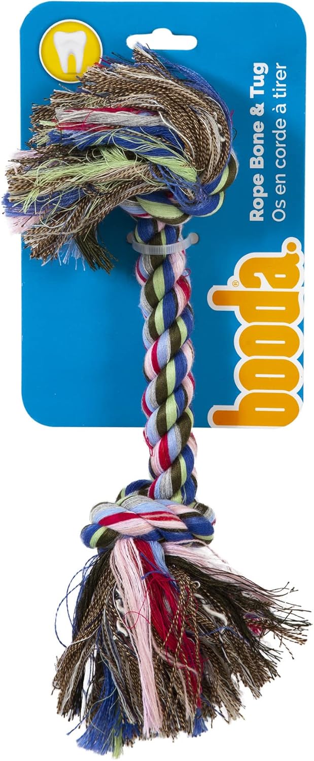 Two Knot Rope Bone Dog Toy in multicolors - Image 5