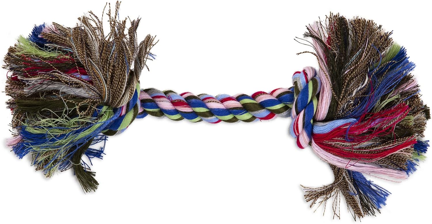 Two Knot Rope Bone Dog Toy in multicolors - Image 6