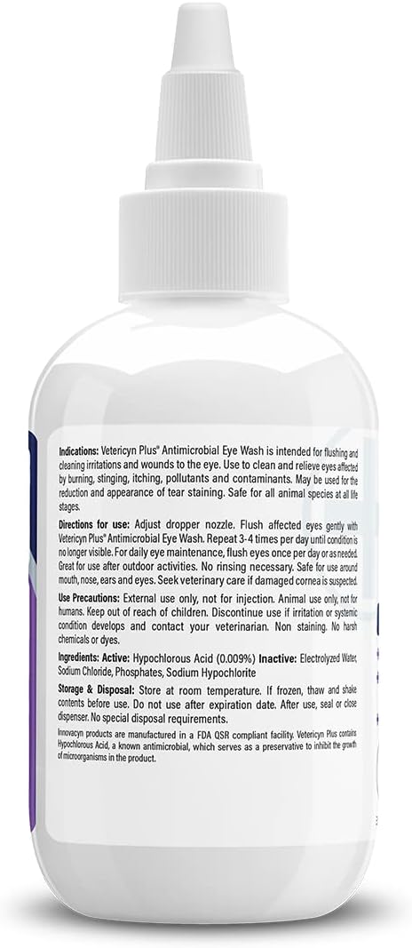 Vetericyn Plus Dog and Cat Eye Wash | Eye Drops for Dogs and Cats to Flush and Soothe Eye Irritations, Dog Tear Stain Cleaner, Safe for All Animals. 3 ounces - Image 7