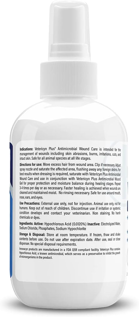 Vetericyn Plus Dog Wound Care Spray | Healing Aid and Skin Repair, Clean Wounds, Relieve Dog Skin Allergies, Safe for All Animals. 3 ounces - Image 4