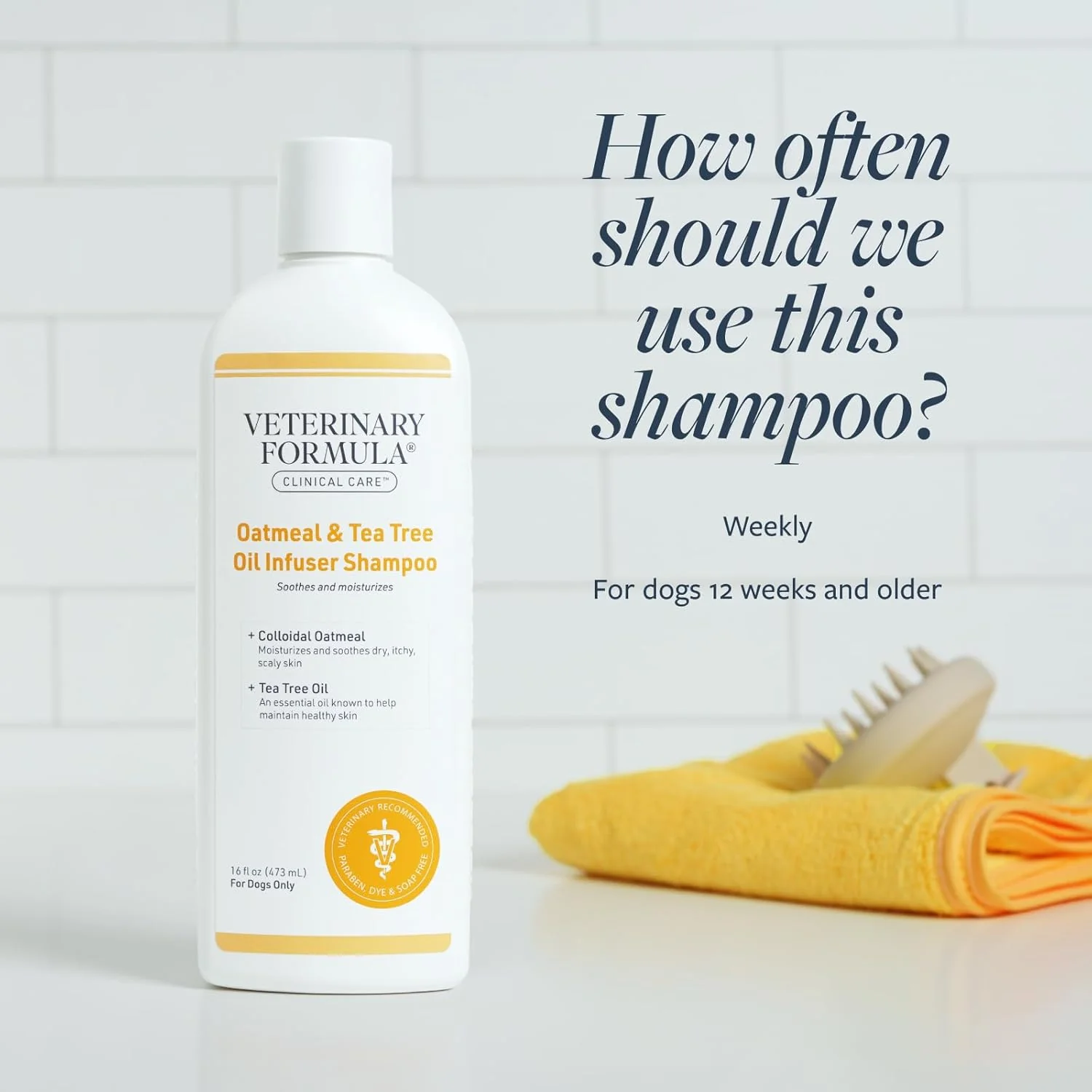 Veterinary Formula Clinical Care Dog Shampoo with Oatmeal and Tea Tree Oil – Gentle Shampoo for Dogs with Dry Skin, Soothes and Adds Moisture to Skin and Coat - Image 4