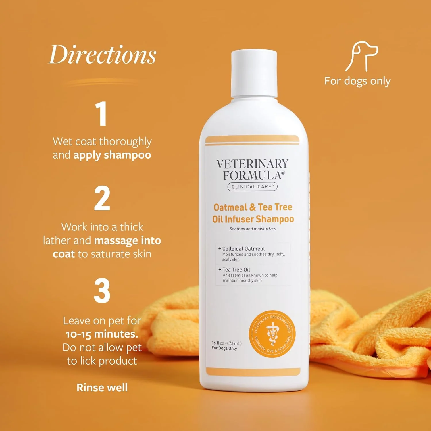 Veterinary Formula Clinical Care Dog Shampoo with Oatmeal and Tea Tree Oil – Gentle Shampoo for Dogs with Dry Skin, Soothes and Adds Moisture to Skin and Coat - Image 5