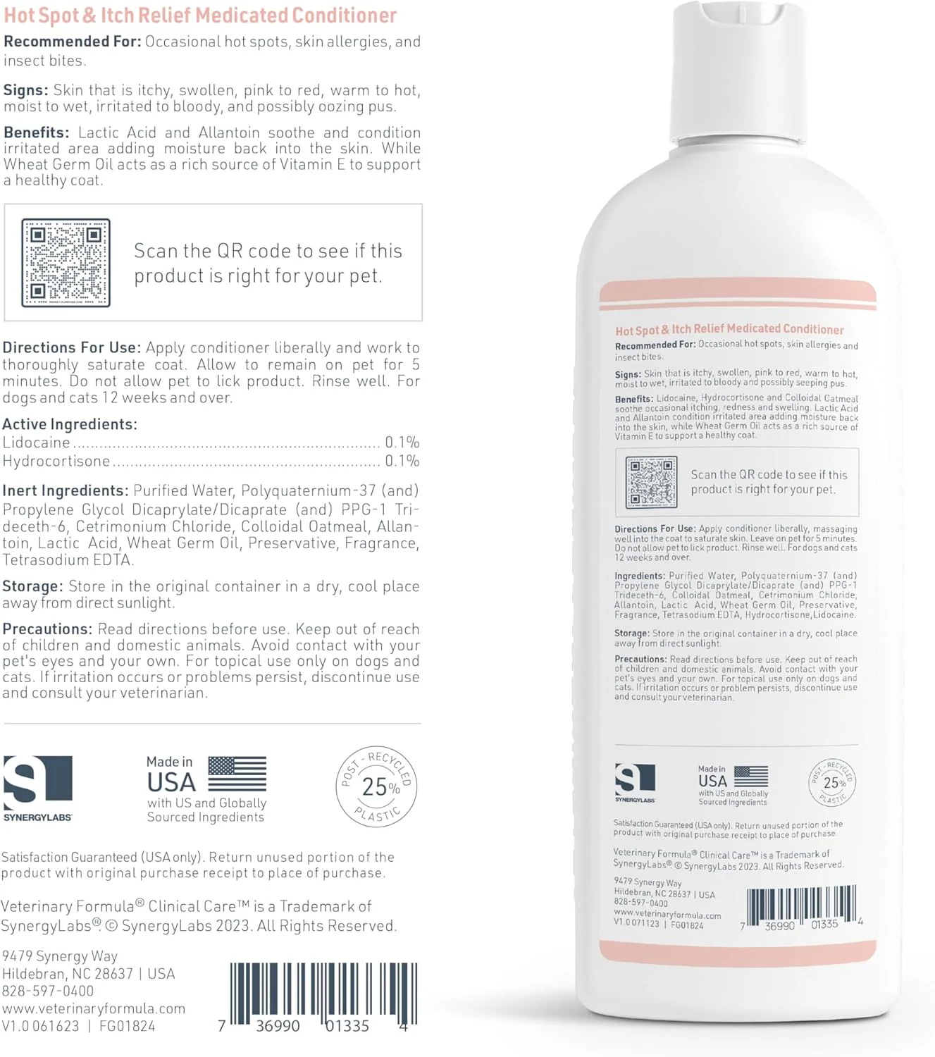 Veterinary Formula Clinical Care Hot Spot & Itch Relief Cat & Dog Medicated Conditioner – Oatmeal Conditions Skin for a Lustrous Coat, Formulated to Help Alleviate Itchy Skin - Image 7