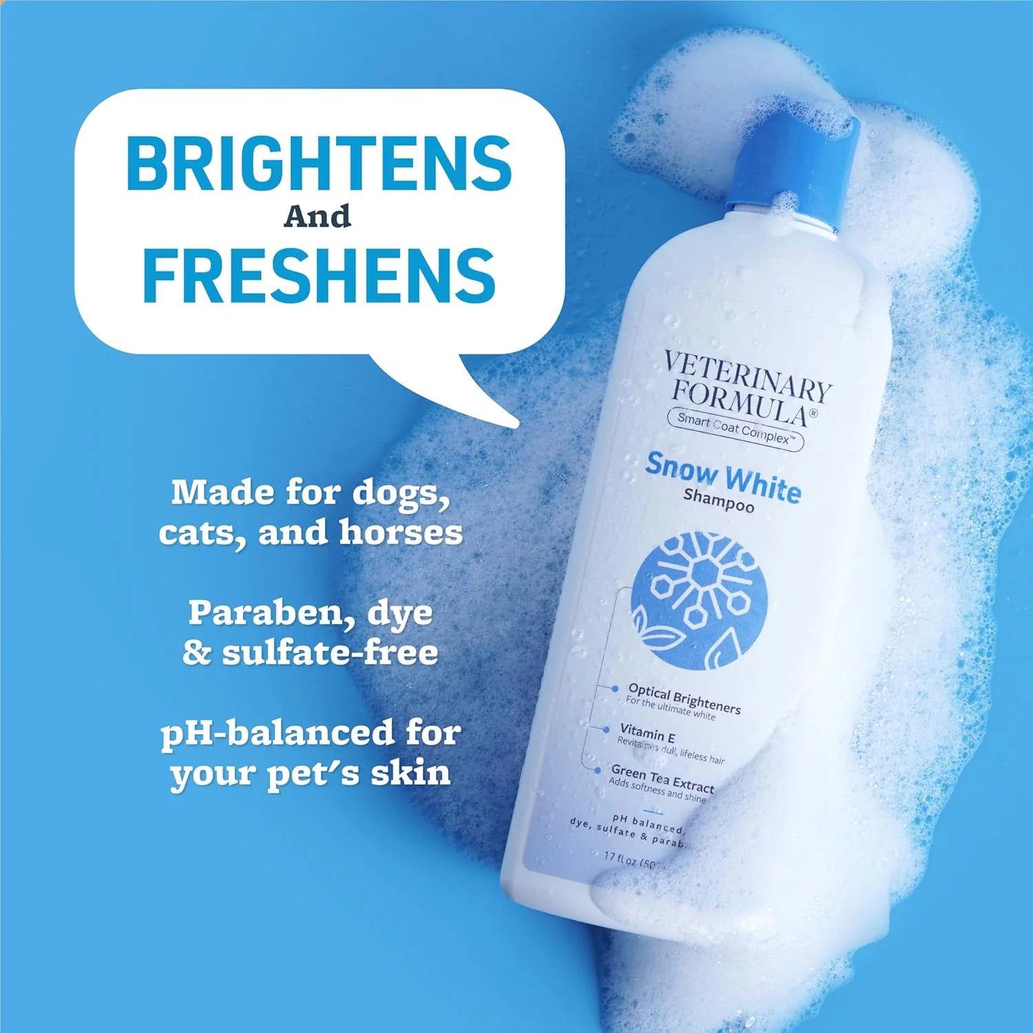 Veterinary Formula Smart Coat Complex Snow White Shampoo for Dogs and Cats – Gently Remove Stains and Yellowing Without Bleach or Peroxide – Cleans, Deodorizes, and Brightens White Coats - Image 3