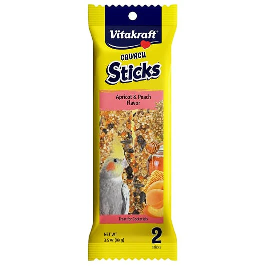 Vitakraft Crunch Sticks Cockatiel Treat - Apricot and Peach 3.5 oz
