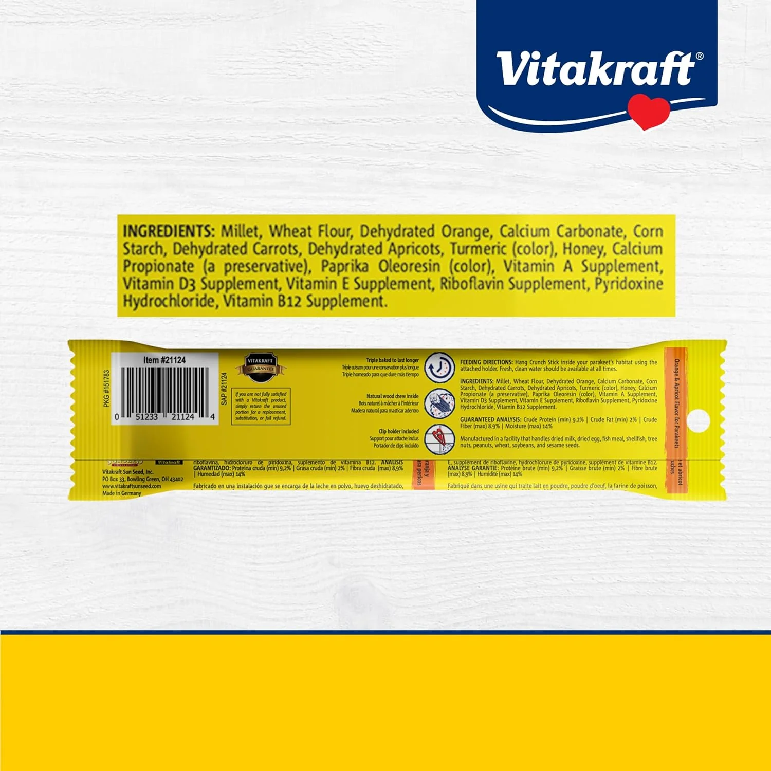 Vitakraft Parakeet Crunch Sticks With Orange 2.08 oz - Image 7