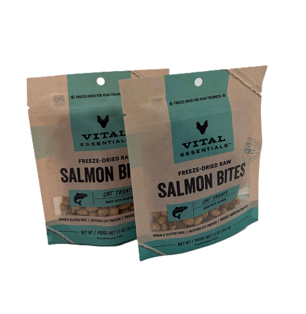 Vital Essentials Freeze Dried Raw Salmon Treats, for Cats, 1.1 oz, Multi-Pack - Image 4