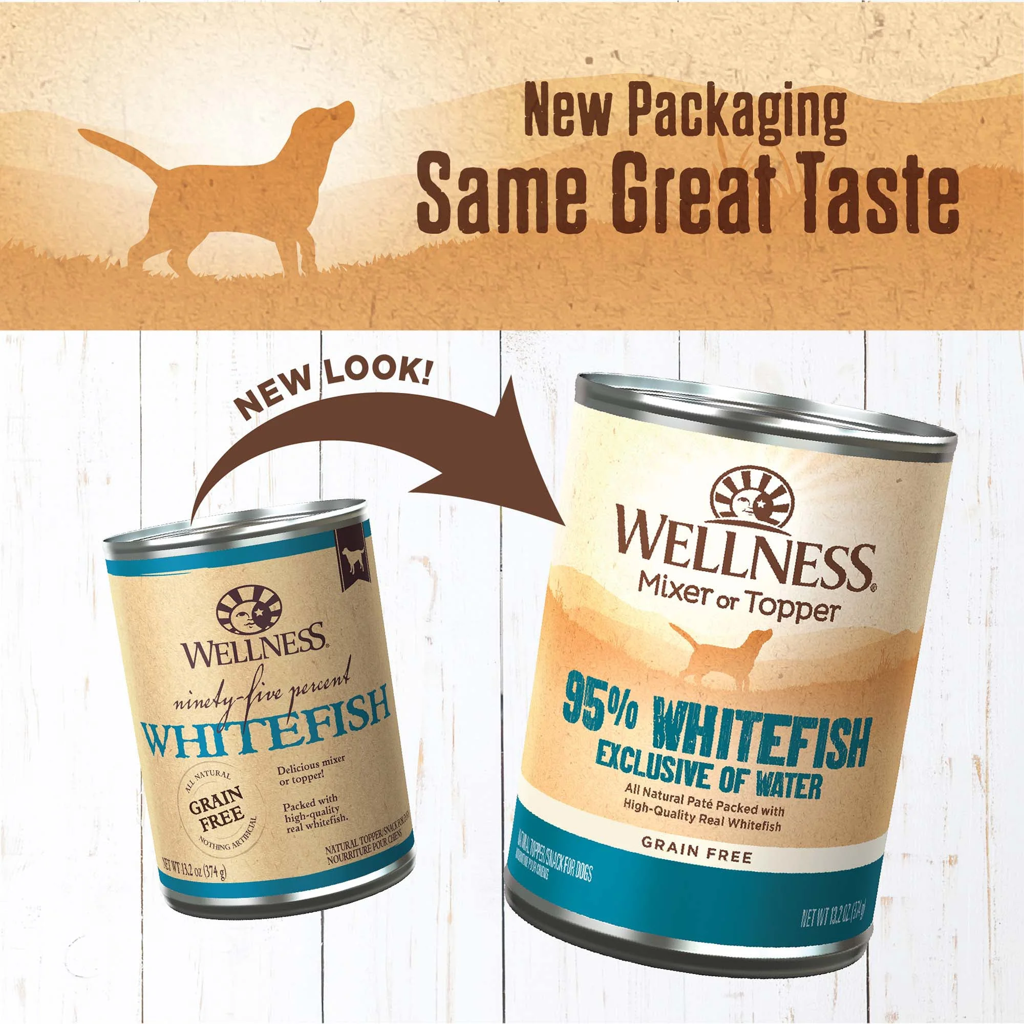 Wellness 95% Whitefish Natural Wet Grain Free Canned Dog Food - Image 3