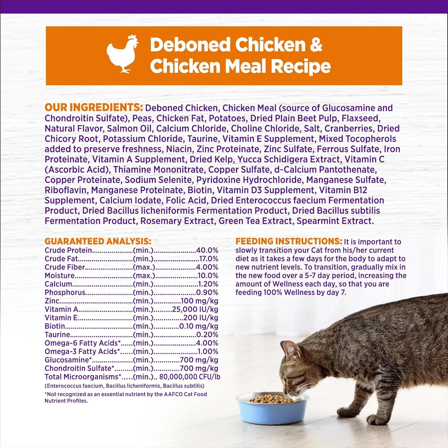 Wellness Complete Health Adult Dry Cat Food for Indoor and Outdoor Cats, Grain Free, Natural, Chicken & Chicken Meal - Image 6