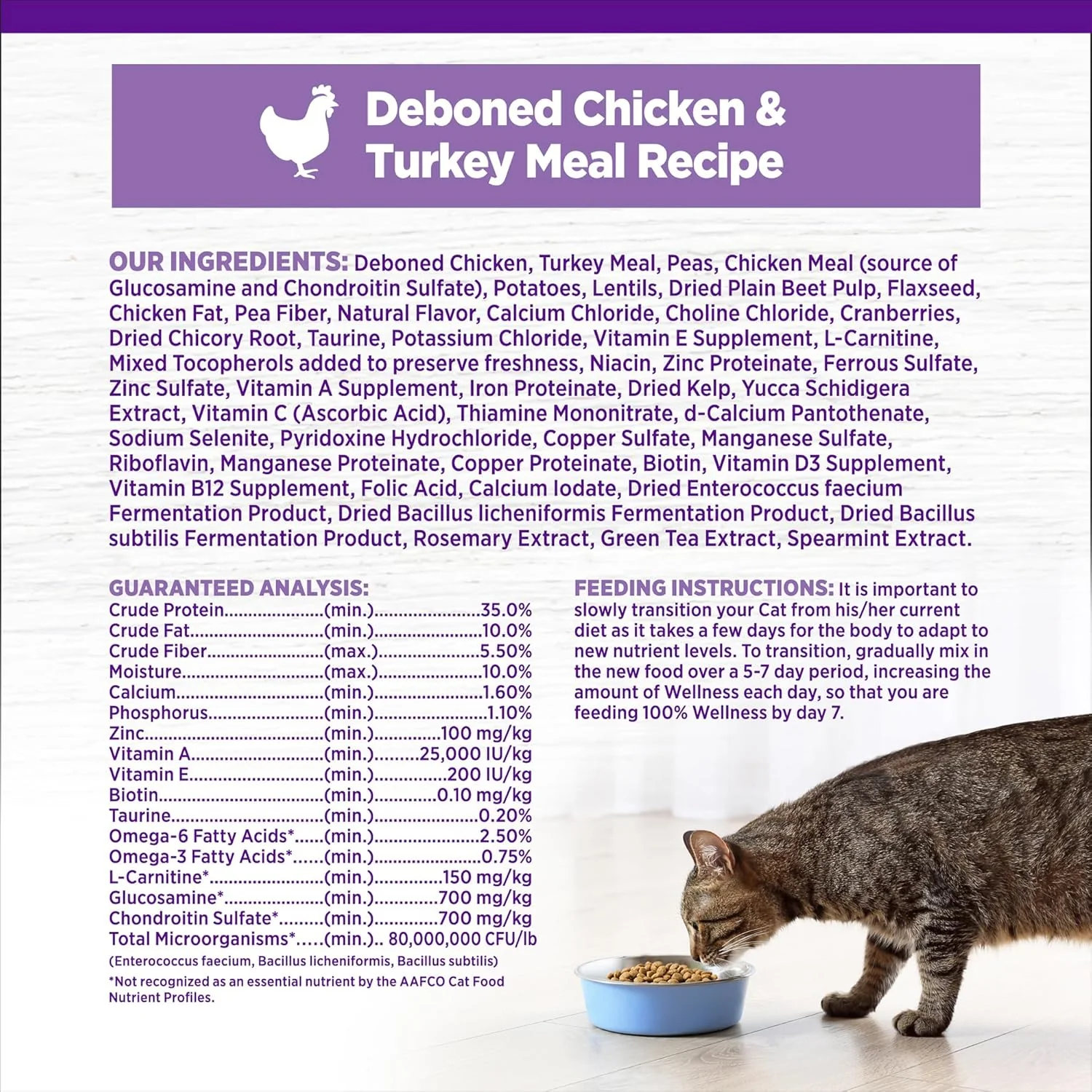 Wellness Complete Health Adult Dry Cat Food for Indoor Cats, Grain Free, Natural, Healthy Weight Chicken & Turkey Meal - Image 7