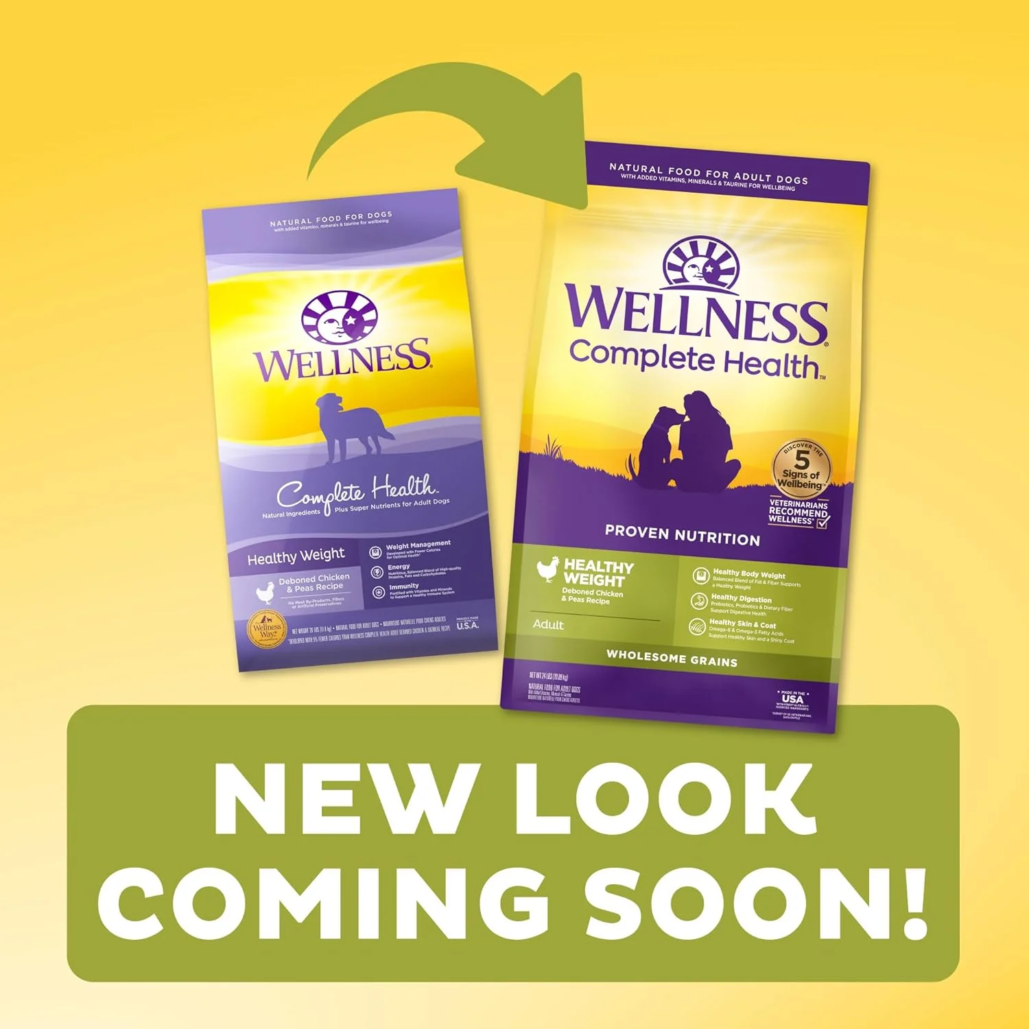 Wellness Complete Health Dry Dog Food with Grains, Natural Ingredients, Made in USA with Real Meat, All Breeds, For Adult Dogs (Healthy Weight - Chicken & Potatoes) - Image 3