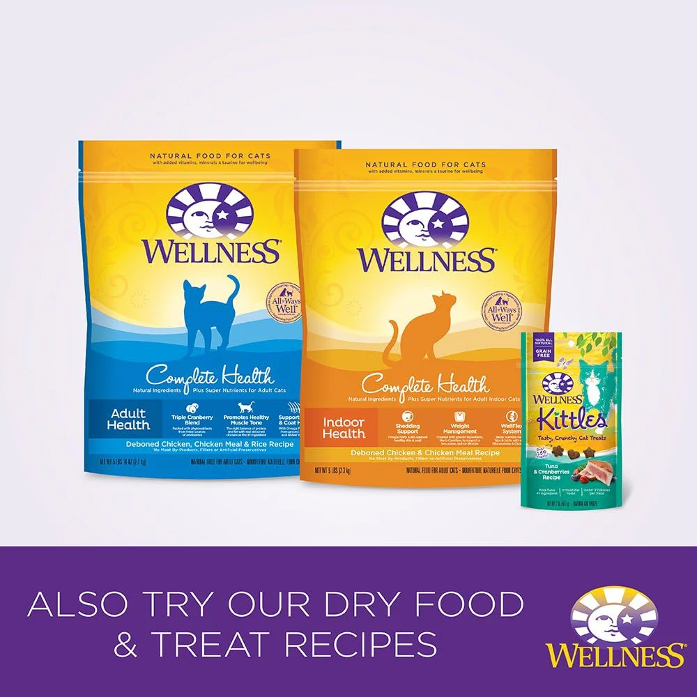 Wellness Complete Health Natural Canned Grain Free Wet Cat Food, Chicken & Herring Pate - Image 4
