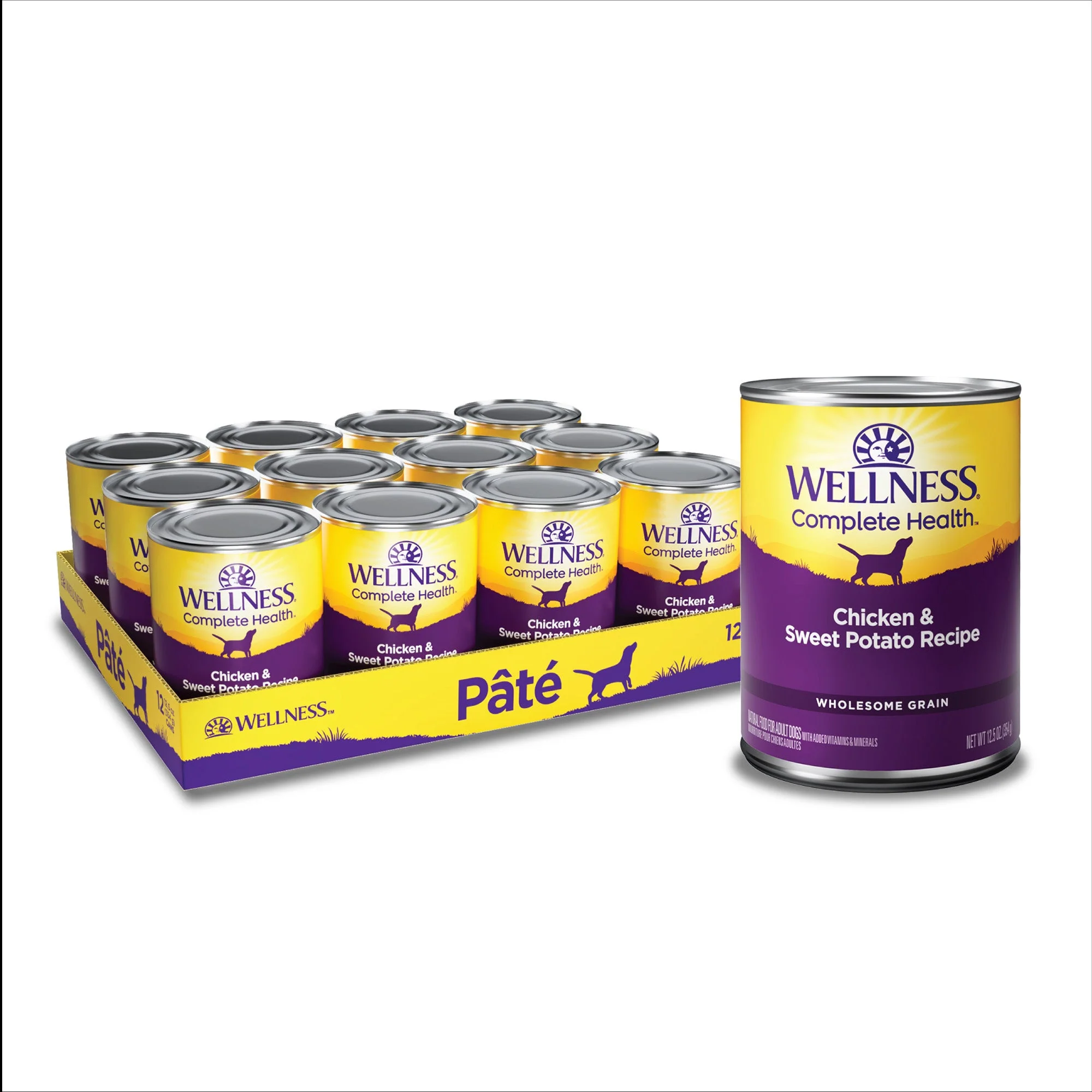 Wellness Complete Health Natural Wet Canned Dog Food, Chicken & Sweet Potato