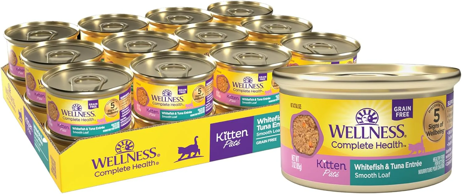 Wellness Complete Health Pate Kitten Wet Cat Food, Natural, Protein-Rich, Grain Free (Whitefish & Chicken) - Image 11