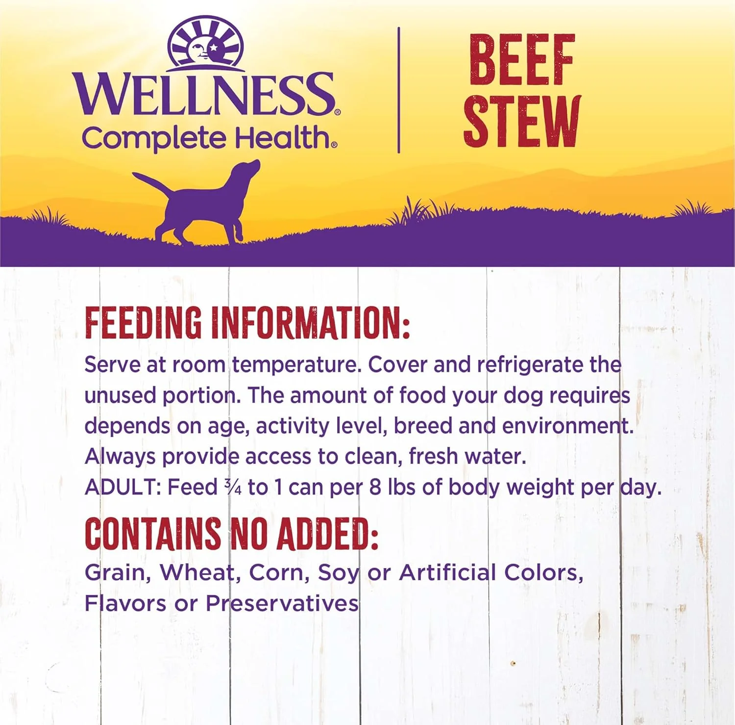 Wellness Complete Health Thick & Chunky Natural Grain Free Canned Wet Dog Food, Beef Stew - Image 5