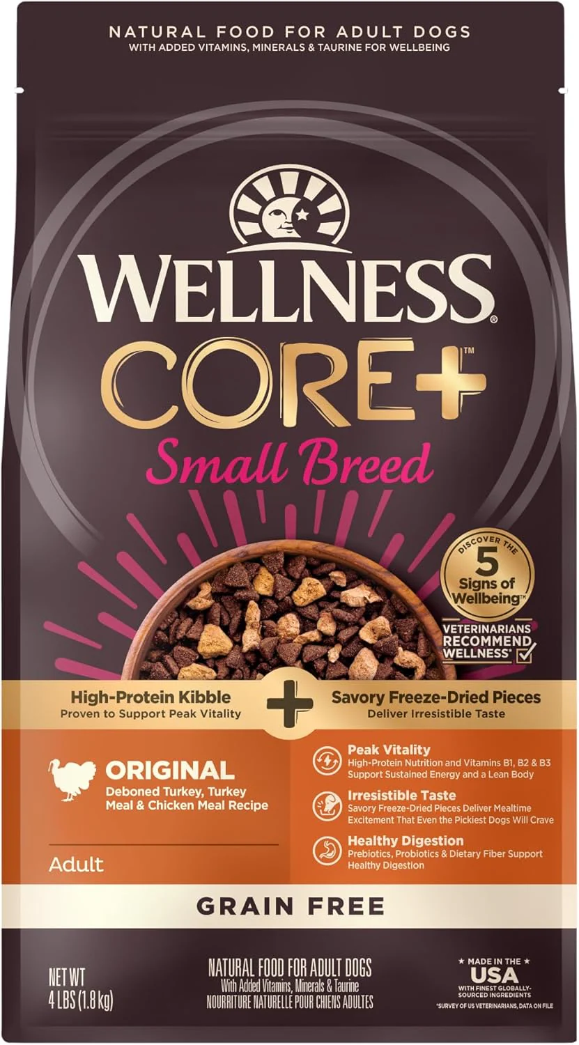 Wellness CORE+ (Formerly RawRev) Natural Grain Free Small Breed Dry Dog Food, Original Turkey & Chicken with Freeze Dried Turkey - Image 9