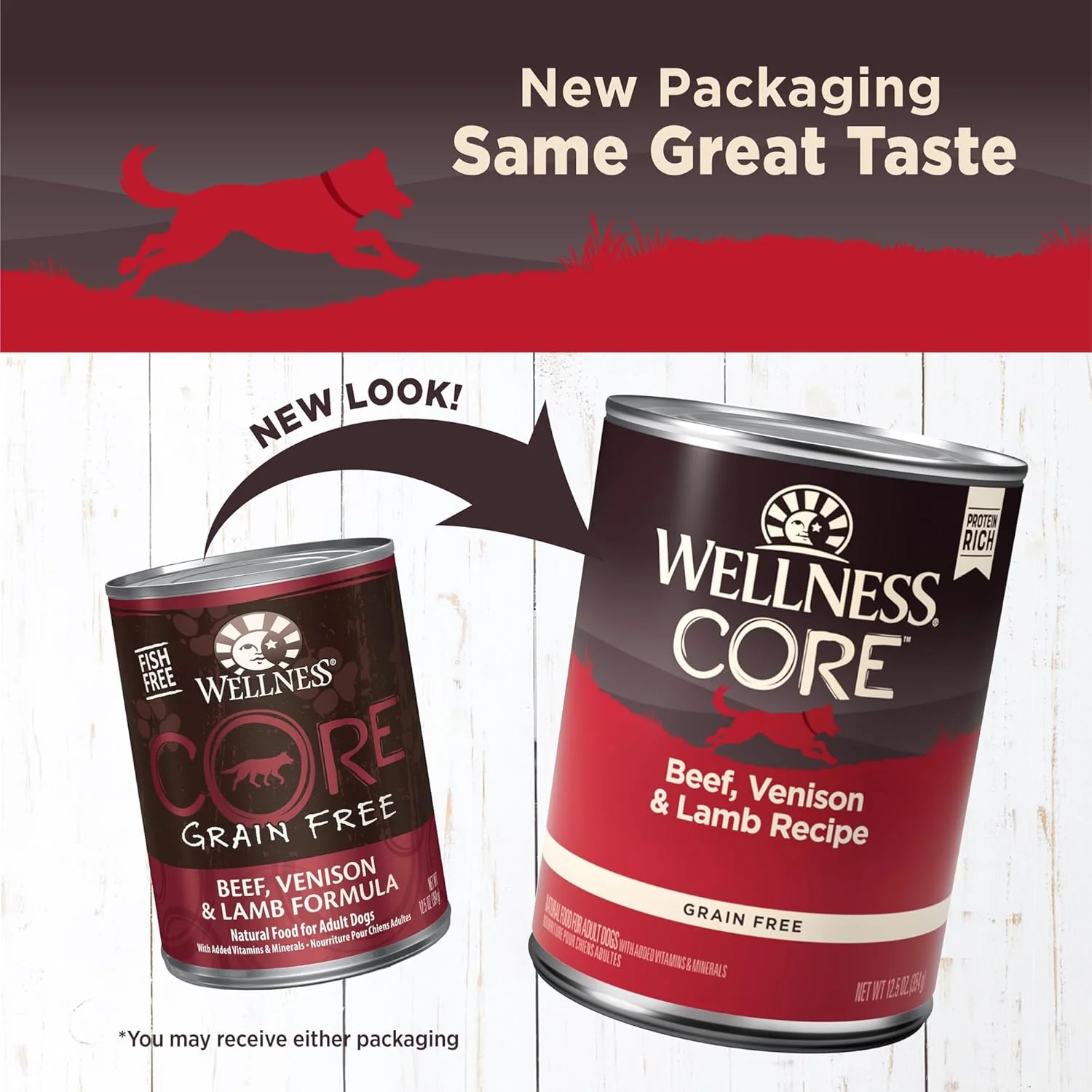 Wellness CORE Natural Wet Grain Free Canned Dog Food, Beef, Venison & Lamb - Image 2