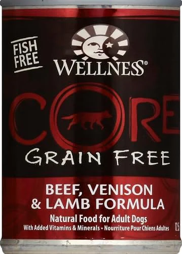 Wellness CORE Natural Wet Grain Free Canned Dog Food, Beef, Venison & Lamb - Image 4