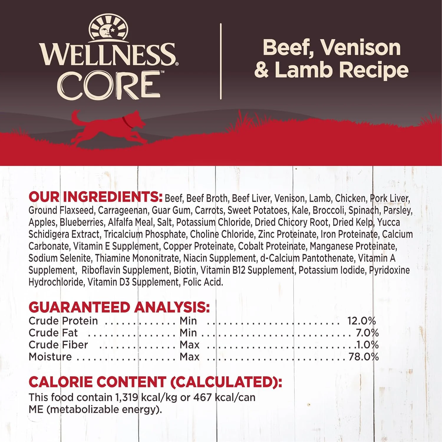 Wellness CORE Natural Wet Grain Free Canned Dog Food, Beef, Venison & Lamb - Image 6