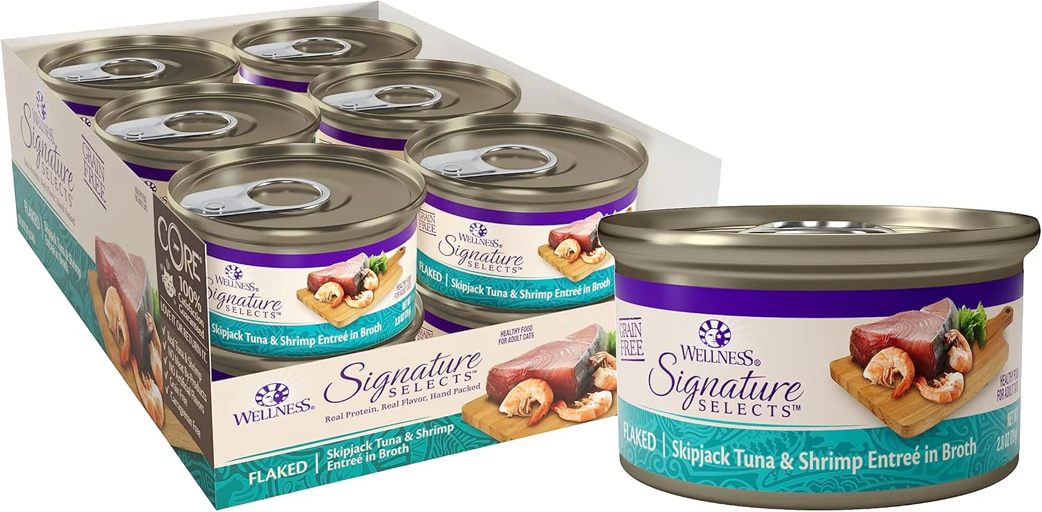 Wellness CORE Signature Selects Flaked Adult Wet Cat Food, Natural, Protein-Rich, Grain Free (Skipjack Tuna & Shrimp) - Image 9