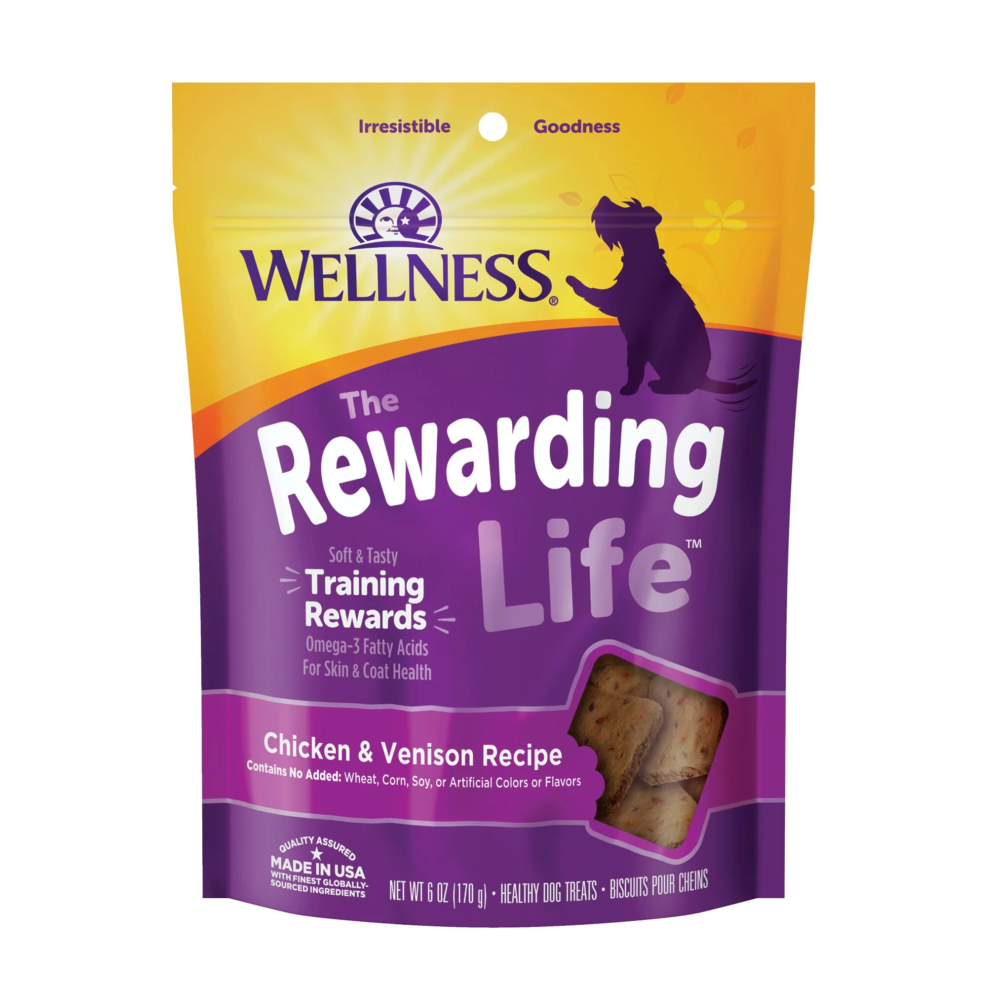 Wellness Rewarding Life Dog Treats, Natural, Training Treat, Grain Free, Soft Chicken & Venison