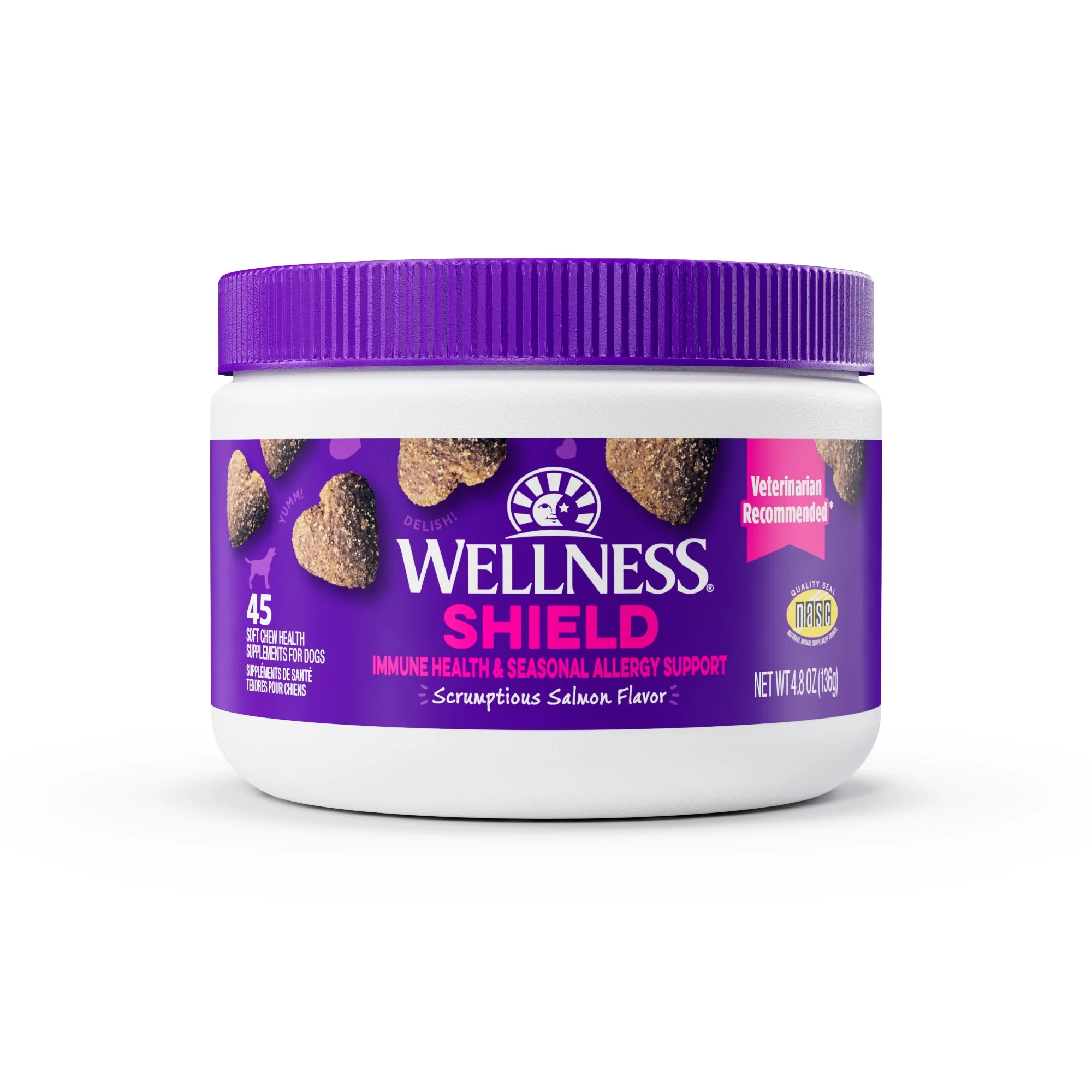 Wellness Salmon Flavored Soft Chew Immune & Allergy Supplements for Dogs