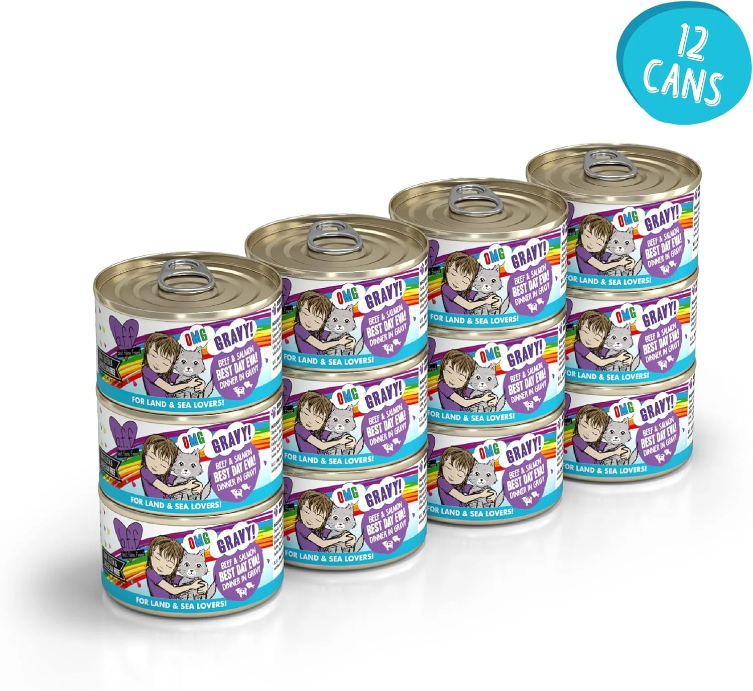 Weruva B.F.F. OMG - Best Feline Friend Oh My Gravy!, Best Day Eva! with Beef & Salmon in Gravy Cat Food - Image 5