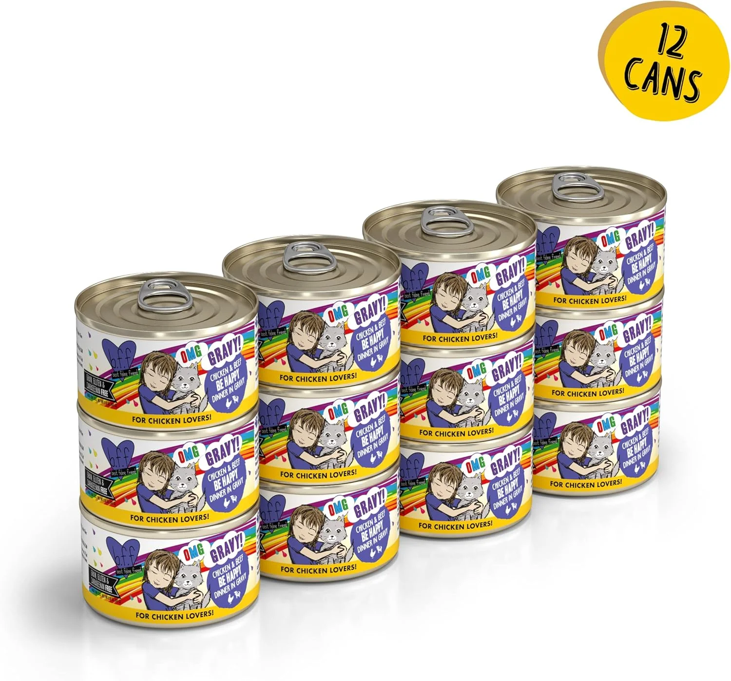 Weruva B.F.F. OMG - Best Feline Friend Oh My Gravy!, Chicken & Beef Be Happy with Chicken & Beef in Gravy - Image 2