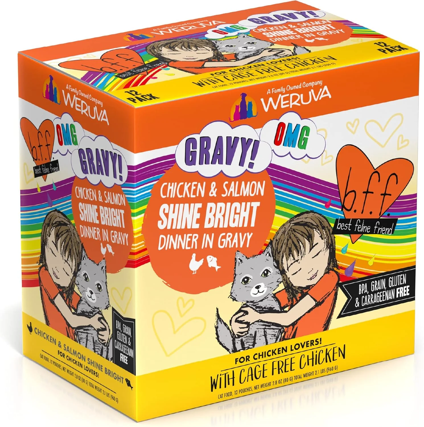 Weruva B.F.F. OMG - Best Feline Friend Oh My Gravy!, Chicken & Salmon Shine Bright with Chicken & Salmon in Gravy - Image 3