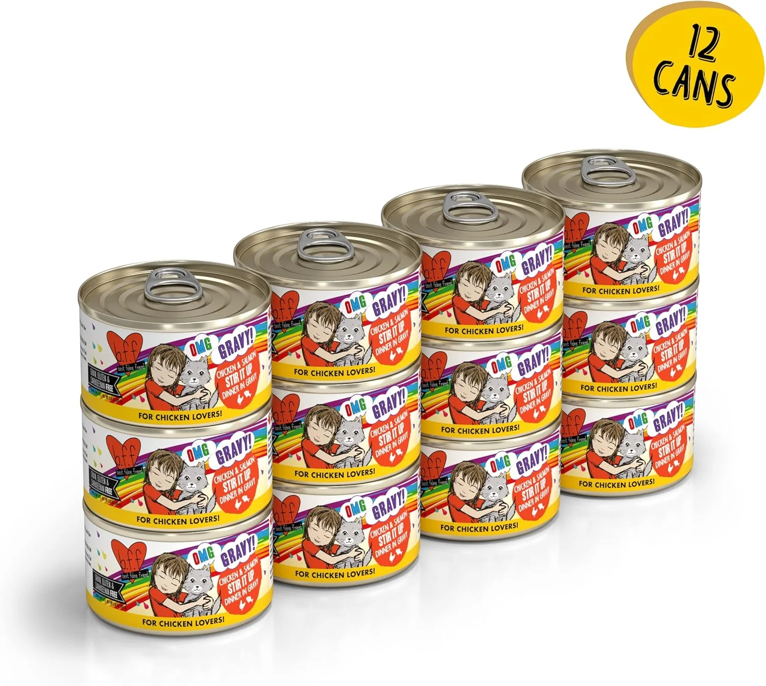 Weruva B.F.F. OMG - Best Feline Friend Oh My Gravy!, Chicken & Salmon Stir It Up with Chicken & Salmon in Gravy - Image 2