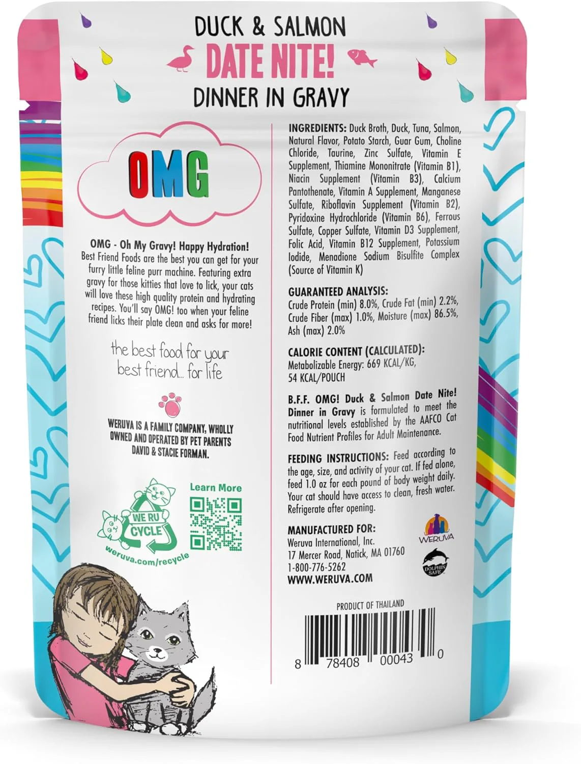 Weruva B.F.F. OMG - Best Feline Friend Oh My Gravy!, Date Nite! with Duck & Salmon in Gravy Cat Food - Image 2