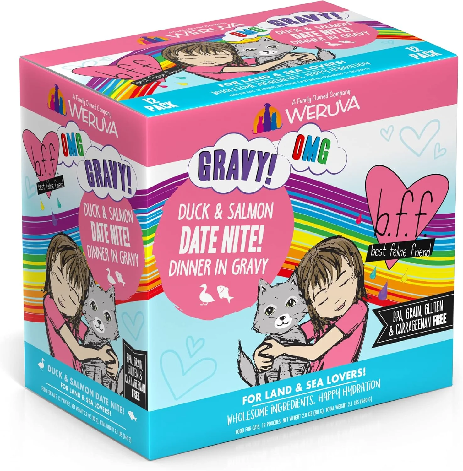 Weruva B.F.F. OMG - Best Feline Friend Oh My Gravy!, Date Nite! with Duck & Salmon in Gravy Cat Food - Image 3